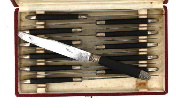 12 couteaux de table anciens manches en 