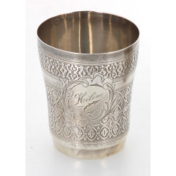 Timbale en argent, poinçon minerve, grav