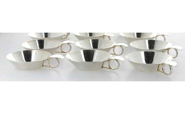 SFAM - 12 coupelles à crème en métal arg