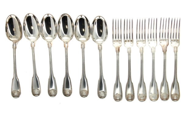 ARGENTAL - 6 couverts en métal argenté d