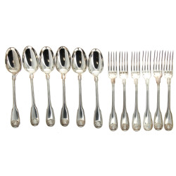 ARGENTAL - 6 couverts en métal argenté d