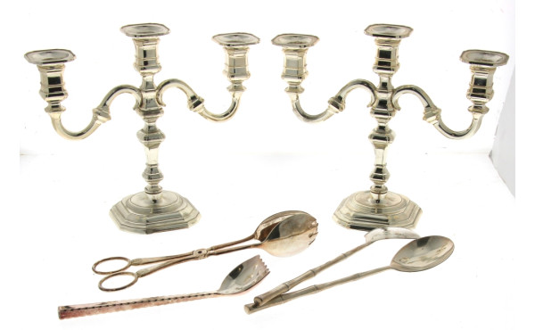 Paire de candélabres à 3 bras de lumière