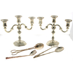 Paire de candélabres à 3 bras de lumière