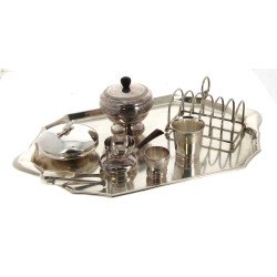 GALLIA - Plateau de service en métal arg