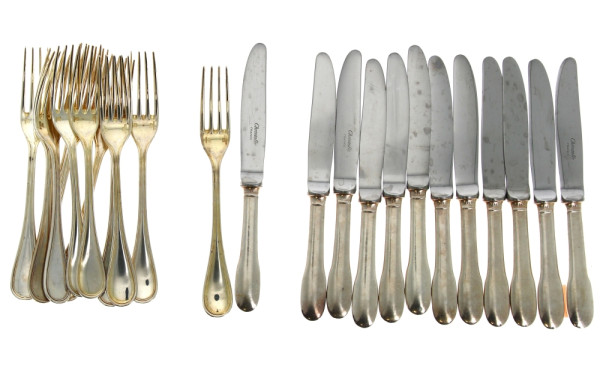 CHRISTOFLE - 12 fourchettes à entremet e