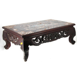 CHINE - Table basse en bois exotique et 