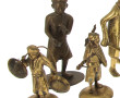 ASIE - Lot de 6 sujets en bronze et lait