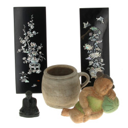 ASIE - Lot comprenant un Bouddha en méta