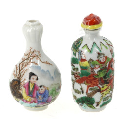 CHINE - Lot de 2 tabatières en porcelain