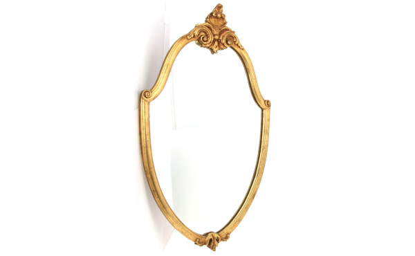 Grand miroir ovale de style rocaille, en