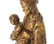 VIERGE A L'ENFANT - Sujet en plâtre pati