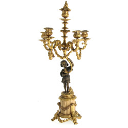 Candélabre à 5 bras de lumière en bronze