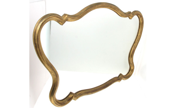 Miroir bordure dorée mouvementée, forme 