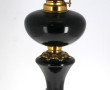 Lampe à pétrole en verre noir et bronze,