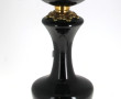 Lampe à pétrole en verre noir et bronze,