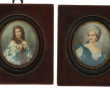 "Portraits d'élégantes", deux miniatures