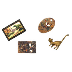 Lot de 3 petites boîtes : un russe à déc