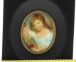 Miniature peinte à vue ovale "Fillette a