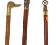 Lot de 3 cannes, 2 avec pommeau en laito
