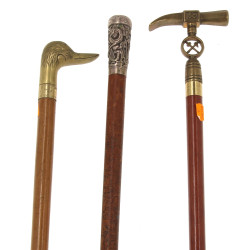 Lot de 3 cannes, 2 avec pommeau en laito