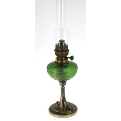 Lampe à pétrole circa 1900, base en méta