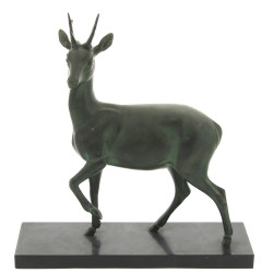 BICHE - Sujet en métal composition à pat