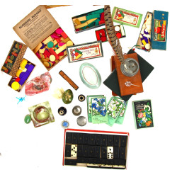 Lot de divers bibelots : encrier en étai