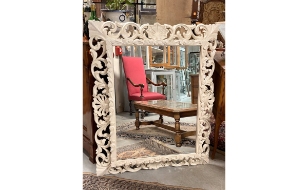 Miroir rectangulaire encadrement en bois