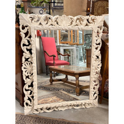 Miroir rectangulaire encadrement en bois