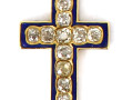 Pendentif croix en or jaune 18 cts, sert