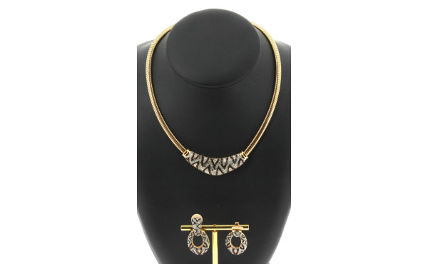 SWAROVSKI - Parure en métal doré, strass