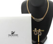 SWAROVSKI - Parure en métal doré, strass