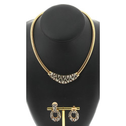 SWAROVSKI - Parure en métal doré, strass