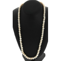 Long sautoir en perles d'eau douce blanc