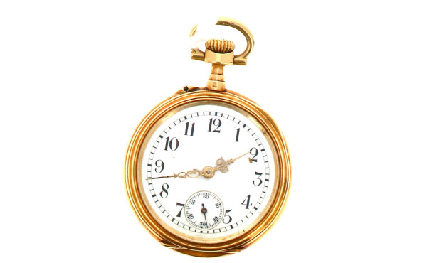 Montre de col en or jaune 18 cts, poinço