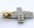 Pendentif croix deux ors 18 cts serti d'