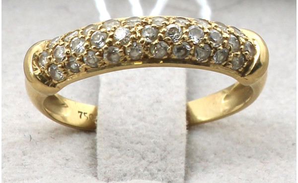 Bague jonc en or jaune 18 cts, poinçon t