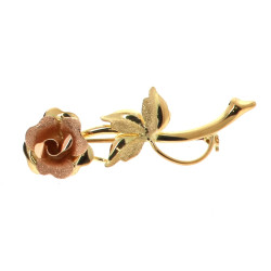 Broche fleur en or jaune 18 cts en forme