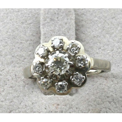 Bague en or gris 18 cts, sertie d'un dia