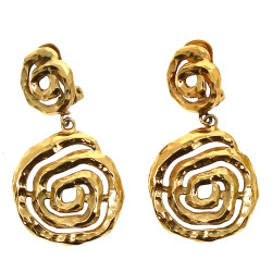 Paire de clips d'oreilles en métal doré 