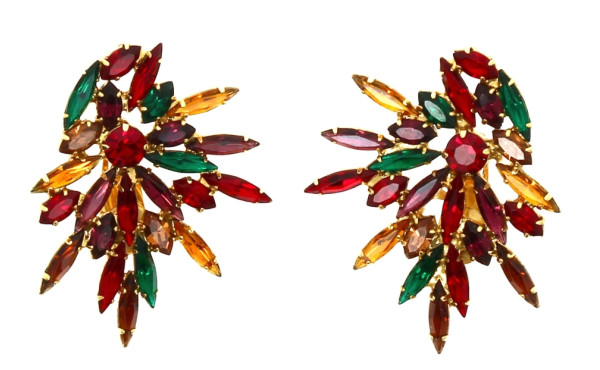 Paire de clips d'oreilles en métal doré 