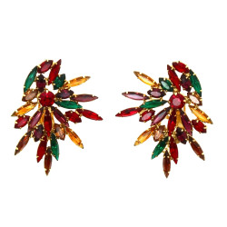 Paire de clips d'oreilles en métal doré 