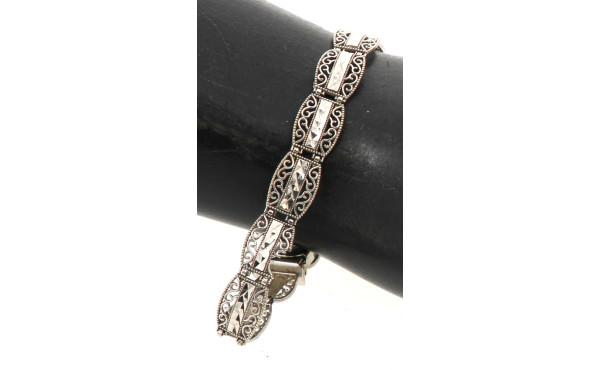 Bracelet ligne en or gris 14 carats à ma