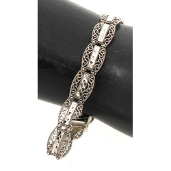 Bracelet ligne en or gris 14 carats à ma