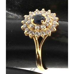 Bague en or jaune 18 cts, poinçon tête d