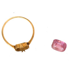 Monture de bague en or jaune 18 cts, poi