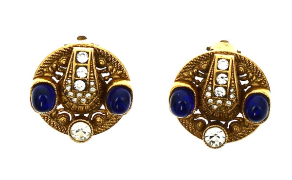 Paire de clips d'oreilles en métal doré,