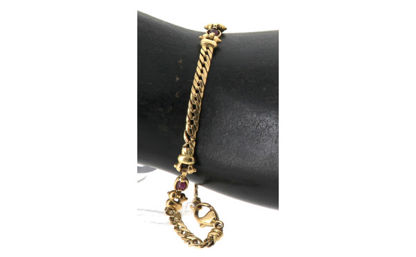 Bracelet ligne en or jaune 18 cts, serti