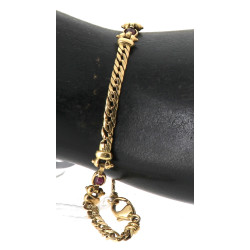 Bracelet ligne en or jaune 18 cts, serti