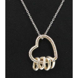 Pendentif "cœurs" sur chaîne en argent 9